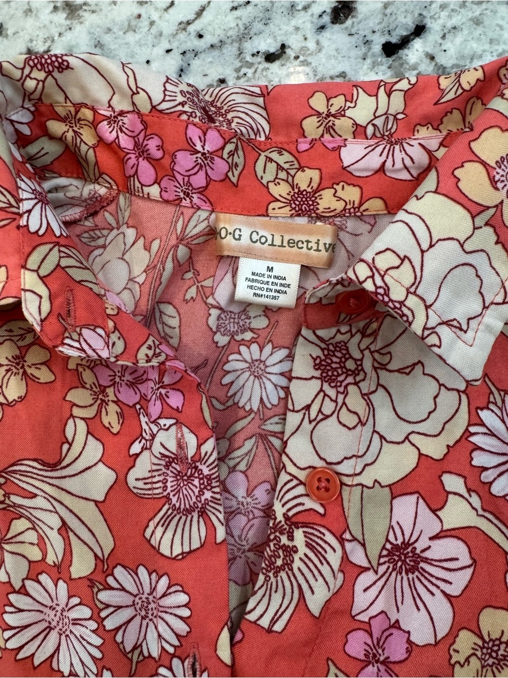 BOG Collective Coral Floral Tiered Midi Dress Size M Spring - Picture 4 of 9